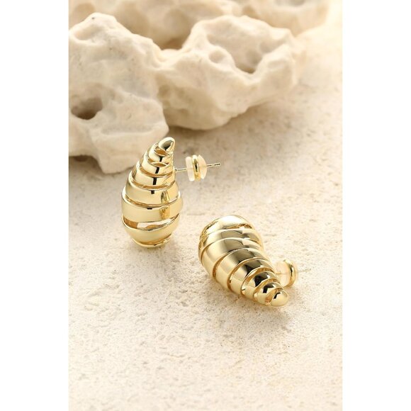 ⚡Gold Spiral Stud Earrings Unique Layered Twist Earrings for Women Fashion - Picture 5 of 6
